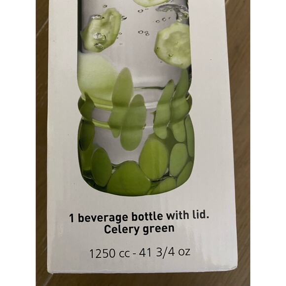 NIB Denizli Handmade crystal DOF celery, green bottle and clear/green - Picture 3 of 5